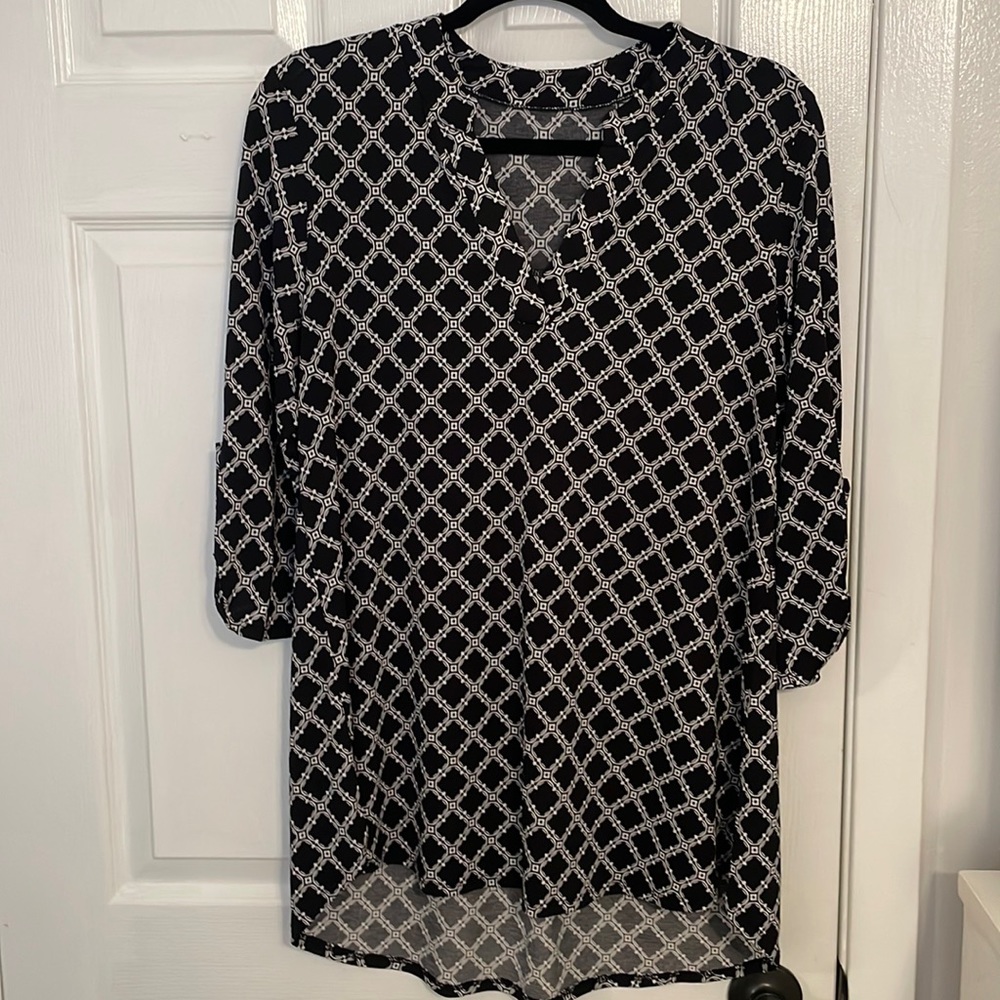 Black and white blouse